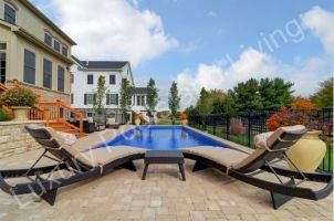 Dublin Ohio Palm Beach fiberglass swimming pool with autocover